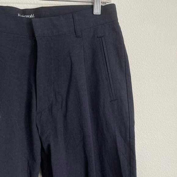 Entireworld. Navy Pleated Trousers - Picture 3 of 7